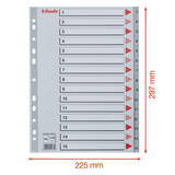 Register PP A4 1-15 grå