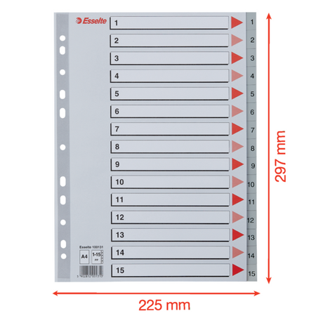 Register PP A4 1-15 grå