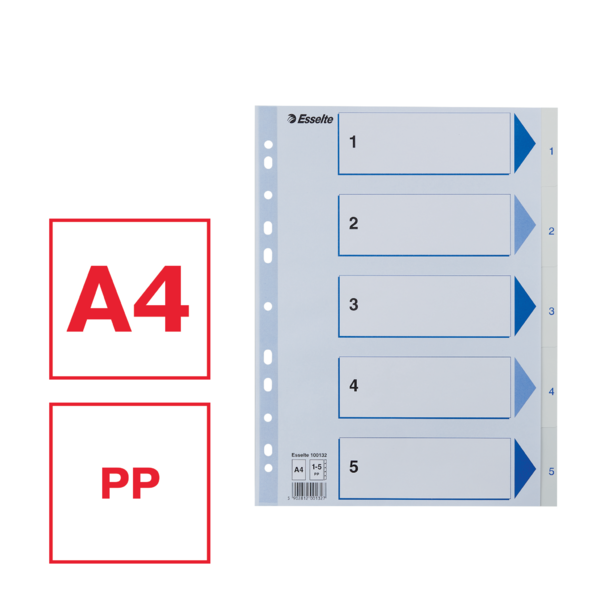 Register PP A4 1-5 hvid