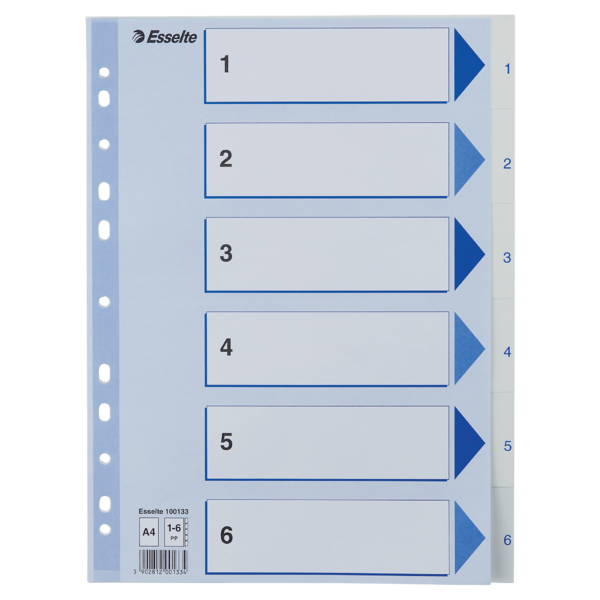 Register PP A4 1-6 hvid