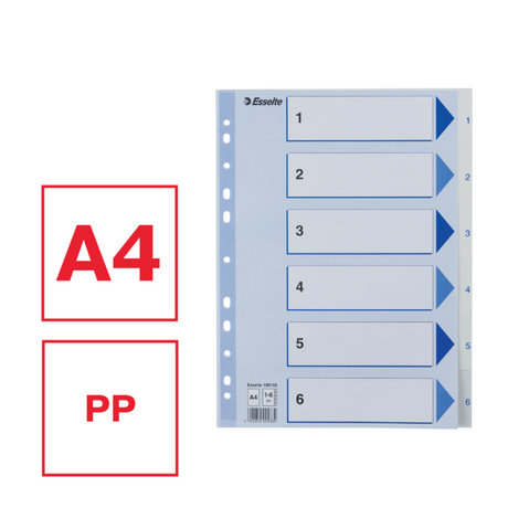 Register PP A4 1-6 hvid