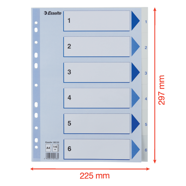 Register PP A4 1-6 hvid