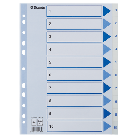 Register PP A4 1-10 hvid