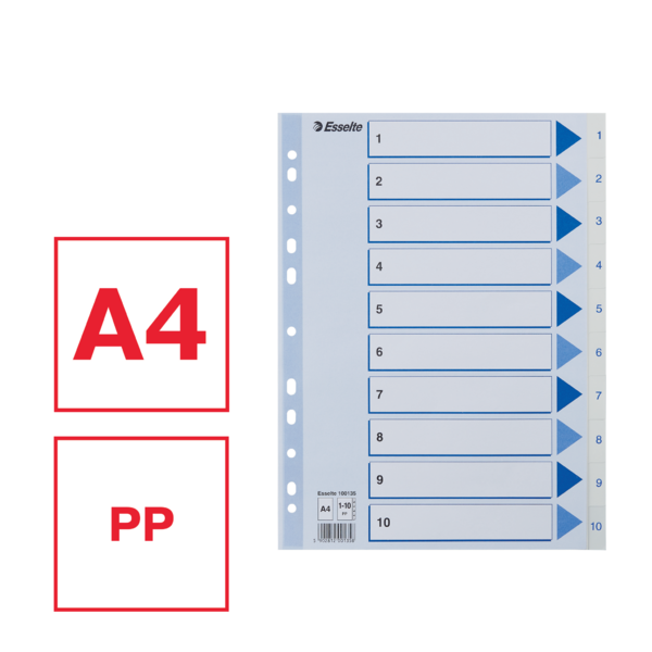 Register PP A4 1-10 hvid