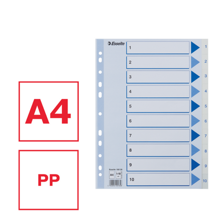 Register PP A4 1-10 hvid