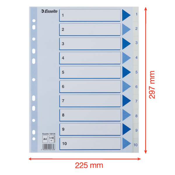 Register PP A4 1-10 hvid