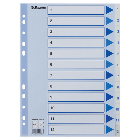 Register PP A4 1-12 hvid