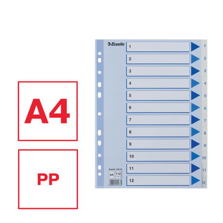 Register PP A4 1-12 hvid