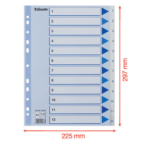 Register PP A4 1-12 hvid