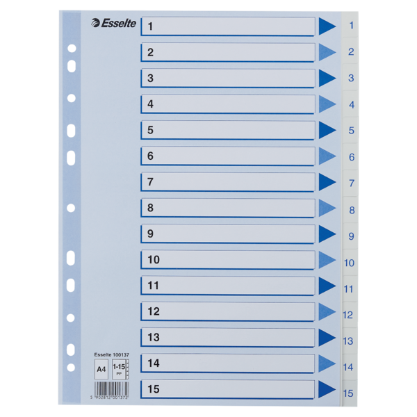 Register PP A4 1-15 hvid