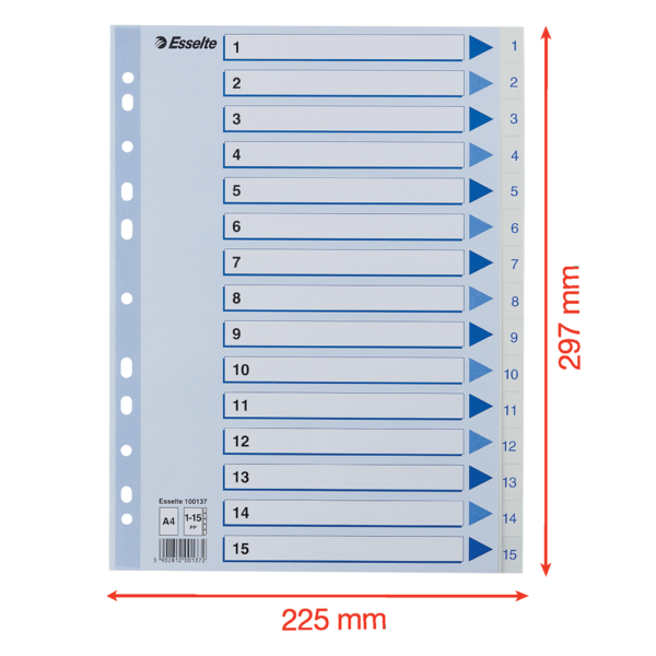 Register PP A4 1-15 hvid