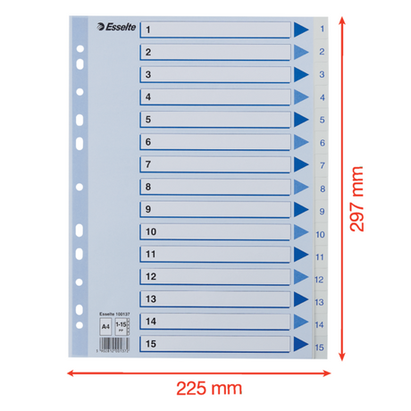 Register PP A4 1-15 hvid