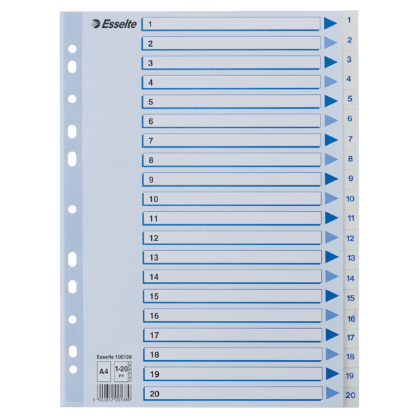 Register PP A4 1-20 hvid