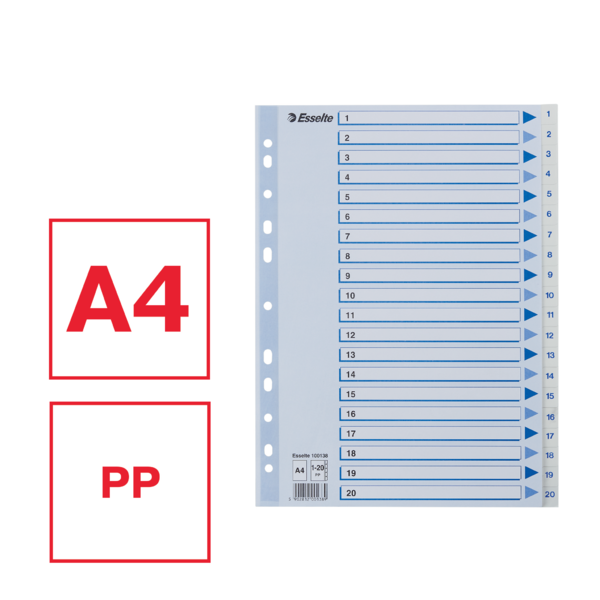 Register PP A4 1-20 hvid