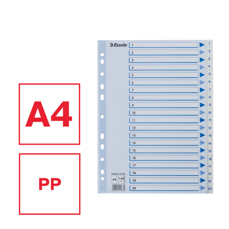 Register PP A4 1-20 hvid