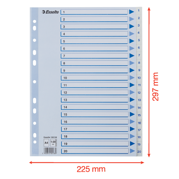 Register PP A4 1-20 hvid