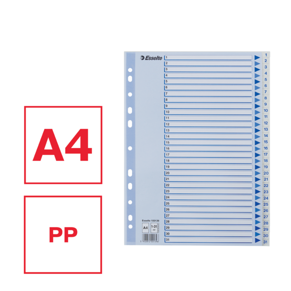 Register PP A4 1-31 hvid