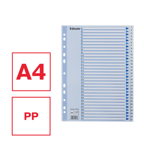 Register PP A4 1-31 hvid