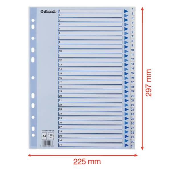 Register PP A4 1-31 hvid