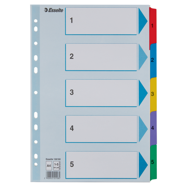 Register Mylar karton A4 1-5