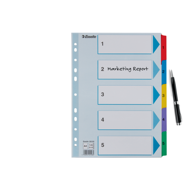 Register Mylar karton A4 1-5