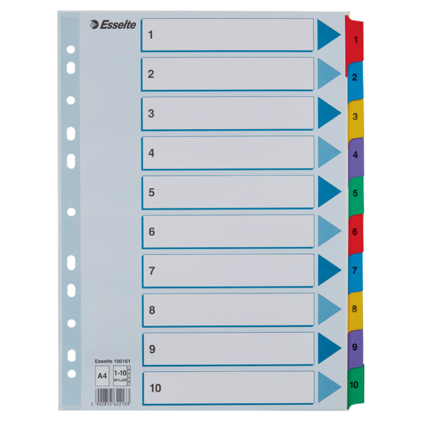 Register Mylar karton A4 1-10