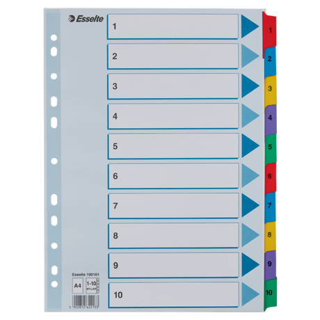 Register Mylar karton A4 1-10