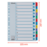 Register Mylar karton A4 1-12