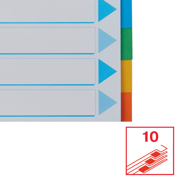 Faneblade karton A4 10-delt
