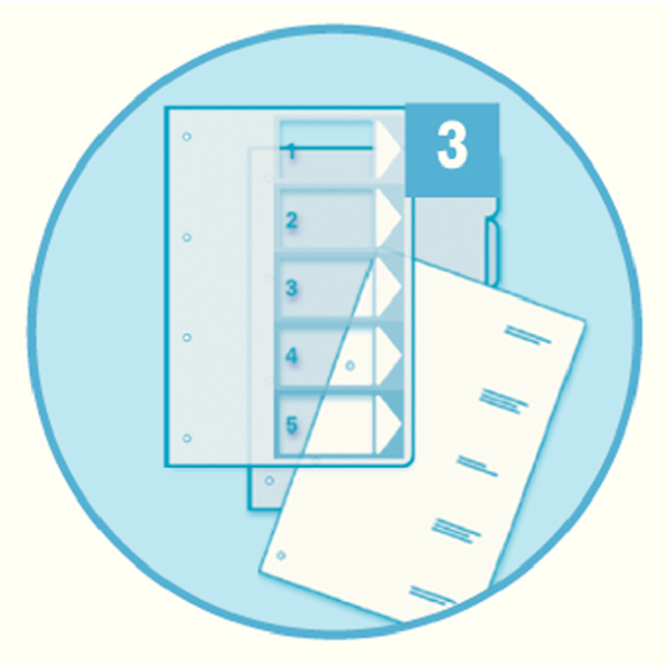 Register printbar PP A4 maxi 1-5