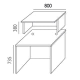 Reception Ekoflex underdel, Bøg Bredde 800 mm – image 2