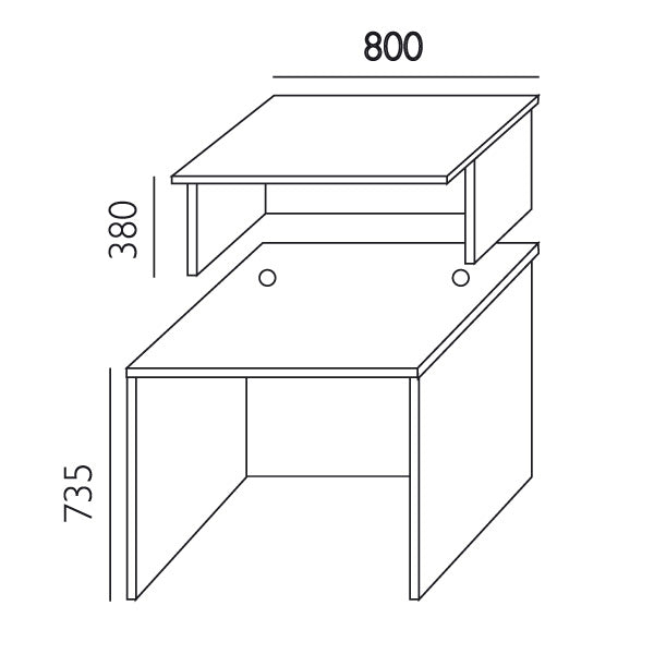 Reception Ekoflex underdel, Birk Bredde 800 mm