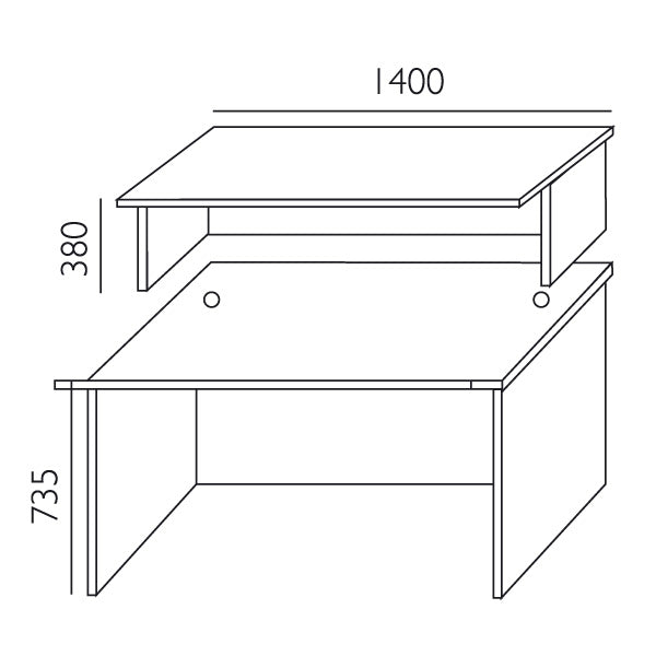 Reception Ekoflex underdel, Birk Bredde 1400 mm – image 2