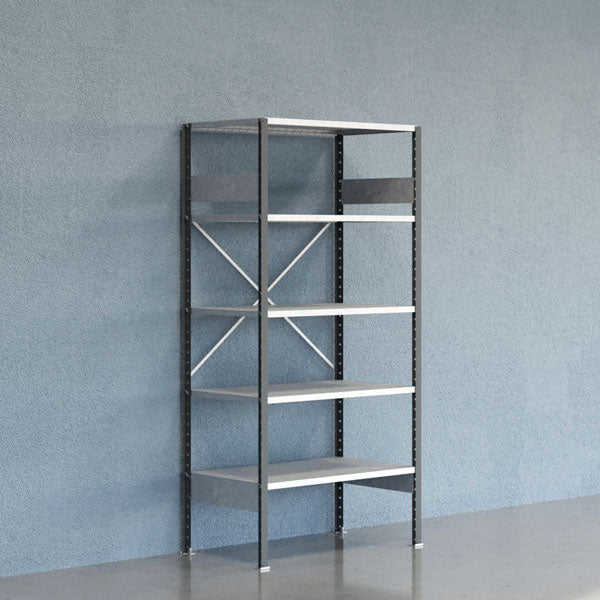 Lagerreol V06 Startsektion 2100x600 mm Åben / Galv – image 1