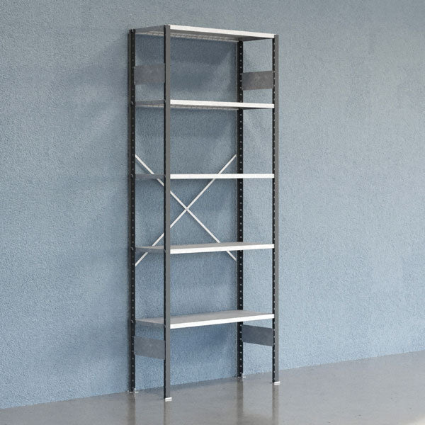 Lagerreol V06 Startsektion 2500x400 mm Åben / Galv – image 2