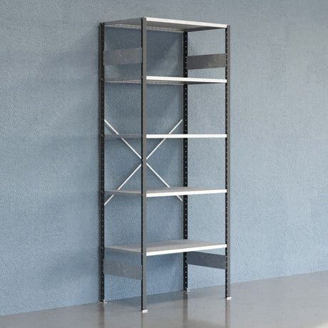 Lagerreol V06 Startsektion 2500x600 mm Åben / Galv – image 1