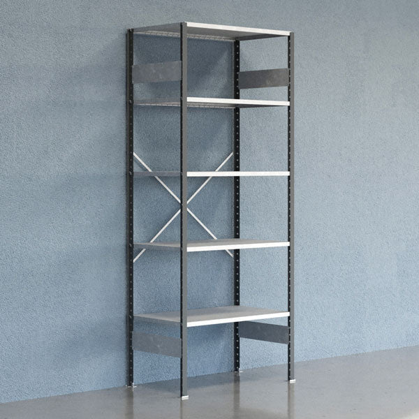 Lagerreol V06 Startsektion 2500x600 mm Åben / Galv – image 1