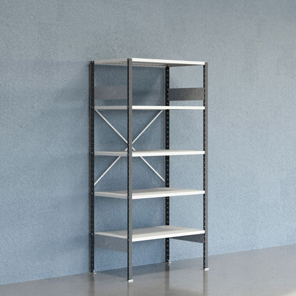 Lagerreol V06 Startsektion 2100x600 mm Åben / 7035 – image 1