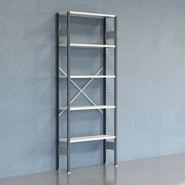 Lagerreol V06 Startsektion 2500x300 mm Åben / 7035 – image 1