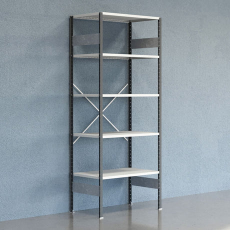 Lagerreol V06 Startsektion 2500x600 mm Åben / 7035 – image 2