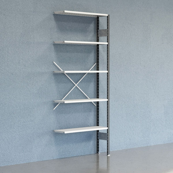 GBP Lagerreol V06 Følgesektion 2500x300 mm Åben / 7035 – Lagerreoler (billede 1)