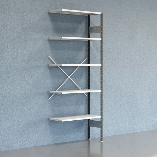 GBP Lagerreol V06 Følgesektion 2500x400 mm Åben / 7035 – Lagerreoler (billede 1)