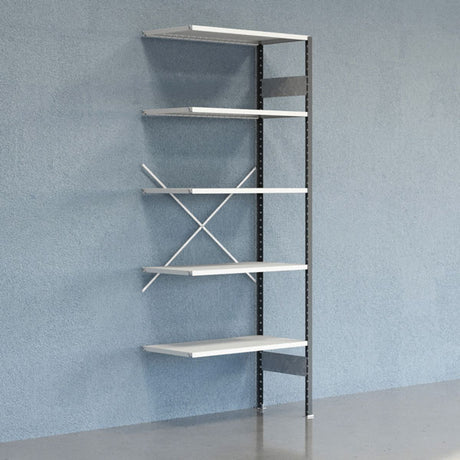 GBP Lagerreol V06 Følgesektion 2500x500 mm Åben / 7035 – Lagerreoler (billede 1)