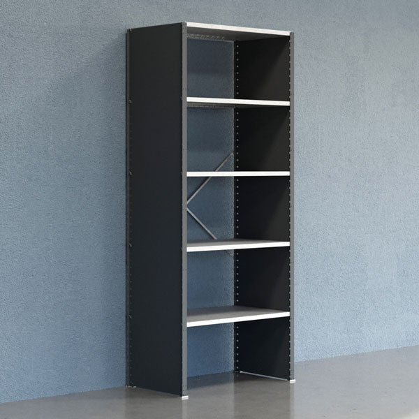 Lagerreol V06 Startsektion 2500x600 mm Lukket / Galv – image 1