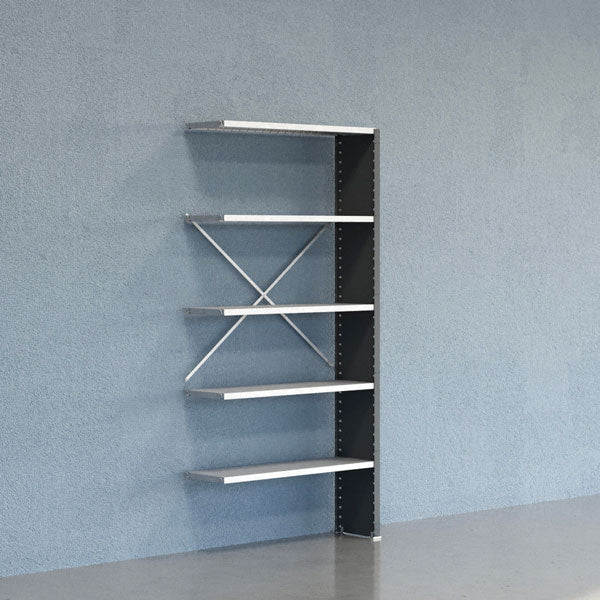 Lagerreol V06 Følgesektion 2100x300 mm Lukket / Galv – image 1