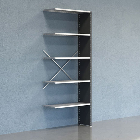 GBP Lagerreol V06 Følgesektion 2500x400 mm Lukket / Galv – Lagerreoler
