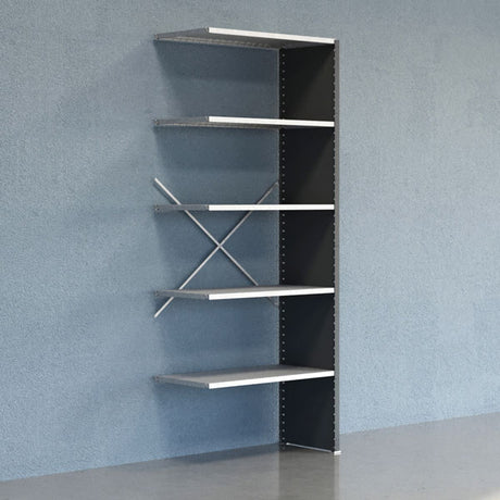 GBP Lagerreol V06 Følgesektion 2500x500 mm Lukket / Galv – Lagerreoler