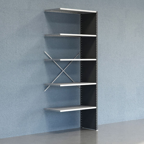 GBP Lagerreol V06 Følgesektion 2500x500 mm Lukket / Galv – Lagerreoler