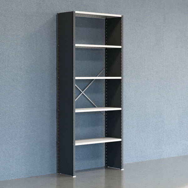 Lagerreol V06 Startsektion 2500x400 mm Lukket / 7035 – image 1