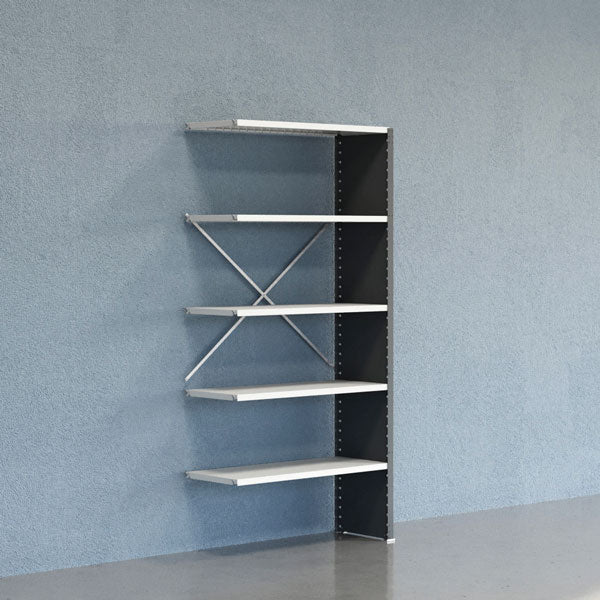 GBP Lagerreol V06 Følgesektion 2100x400 mm Lukket / 7035 – Lagerreoler